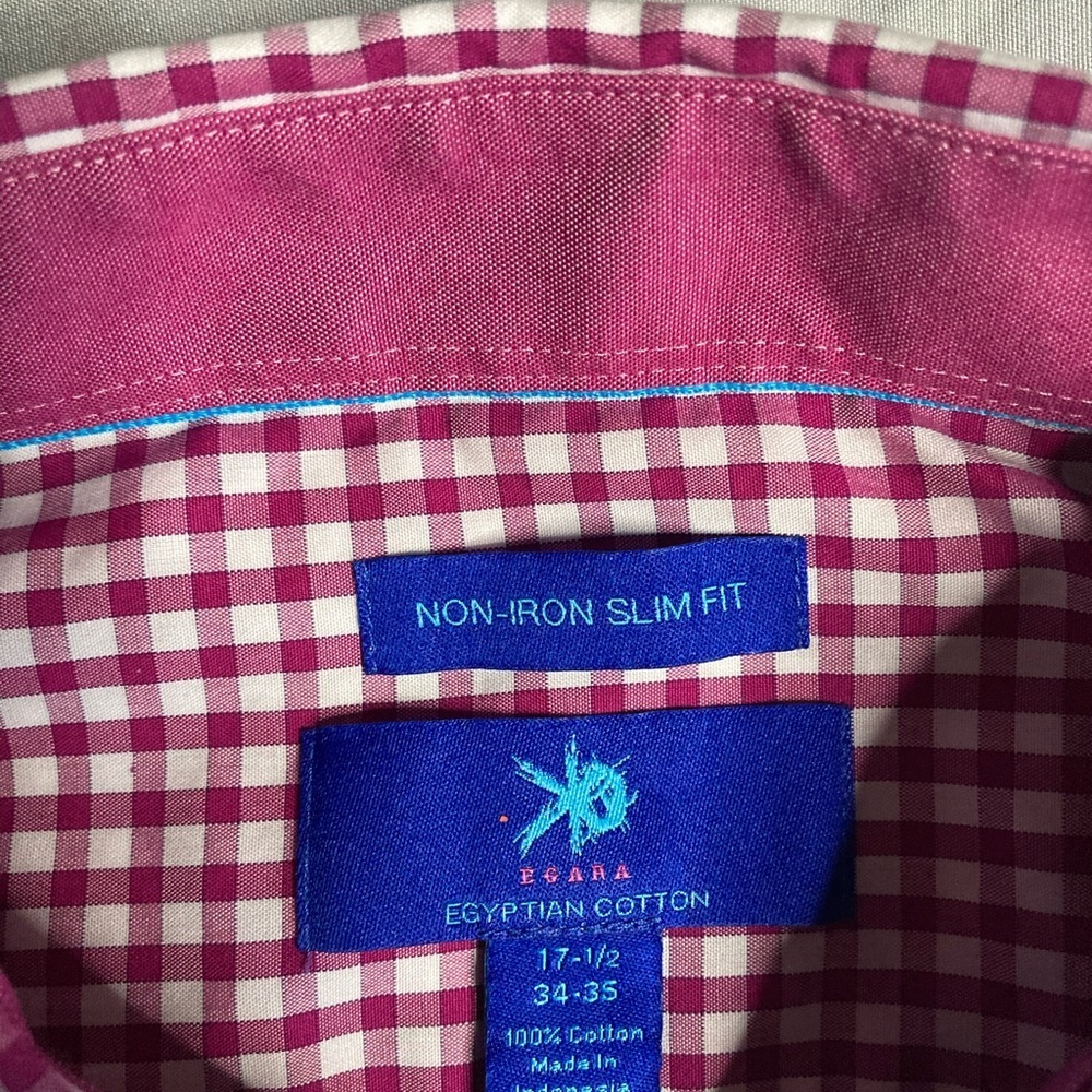 Egara Maroon and White Checkered Button Down Shirt - Picture 7 of 11